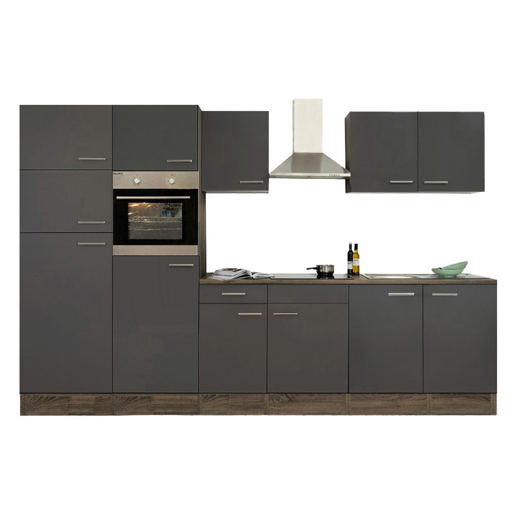 Leziter Mobilă de bucătărie Yorki 330 cu frigider cu congelator superior Mobalis Homvera