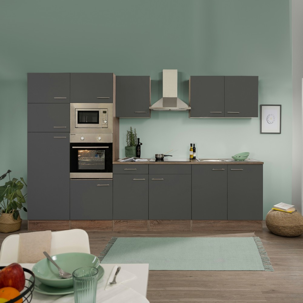 Leziter Mobilă de bucătărie Yorki 330 cu frigider cu congelator superior Mobalis Homvera