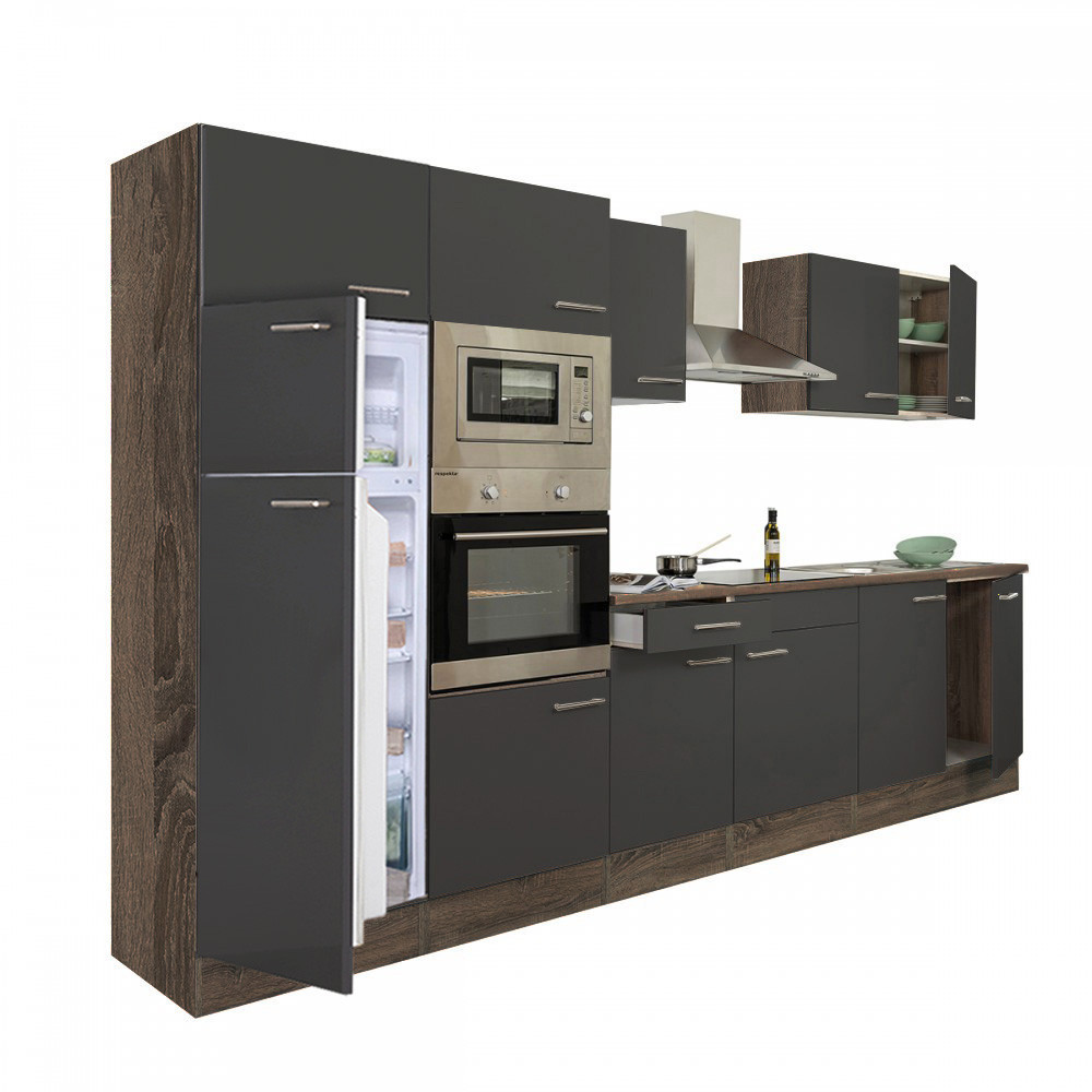 Leziter Mobilă de bucătărie Yorki 330 cu frigider cu congelator superior Mobalis Homvera