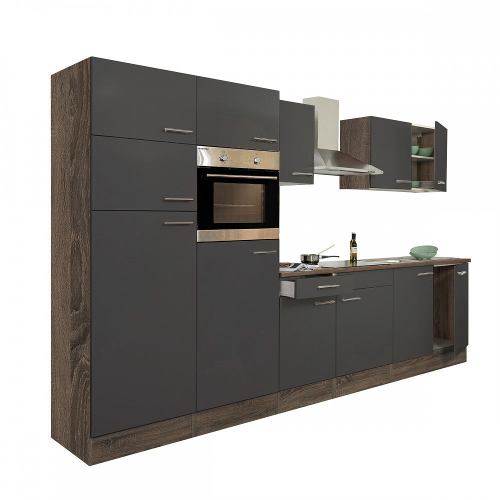 Leziter Mobilă de bucătărie Yorki 330 cu frigider cu congelator superior Mobalis Homvera