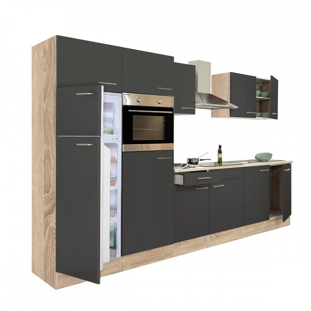 Leziter Mobilă de bucătărie Yorki 330 cu frigider cu congelator superior Mobalis Homvera