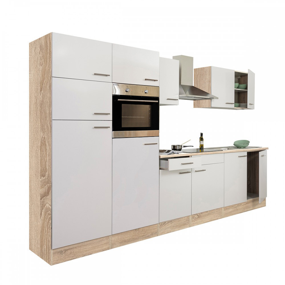 Leziter Mobilă de bucătărie Yorki 330 cu frigider cu congelator superior Mobalis Homvera