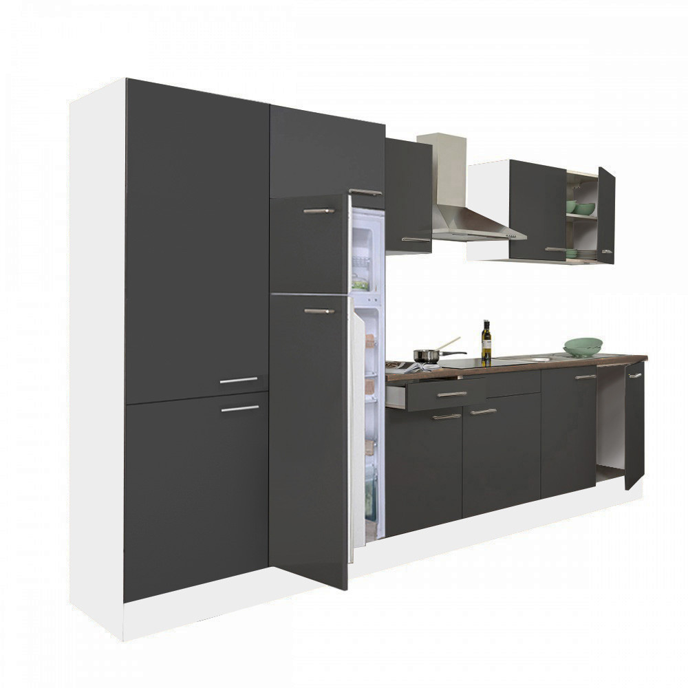 Leziter Mobilă de bucătărie Yorki 330 cu frigider cu congelator superior Mobalis Homvera