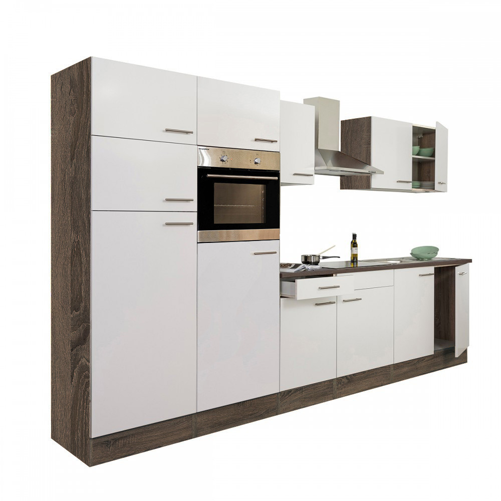 Leziter Mobilă de bucătărie Yorki 330 cu frigider cu congelator superior Mobalis Homvera