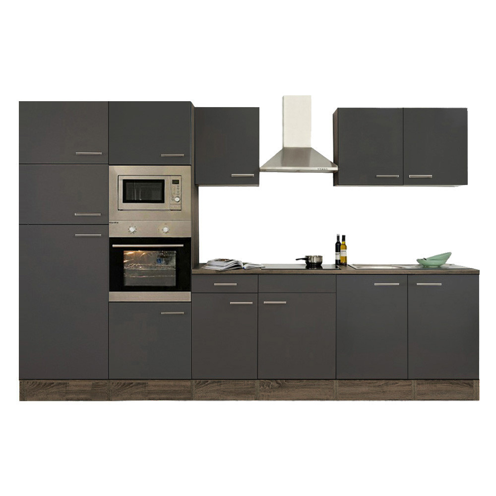 Leziter Mobilă de bucătărie Yorki 330 cu frigider cu congelator superior Mobalis Homvera