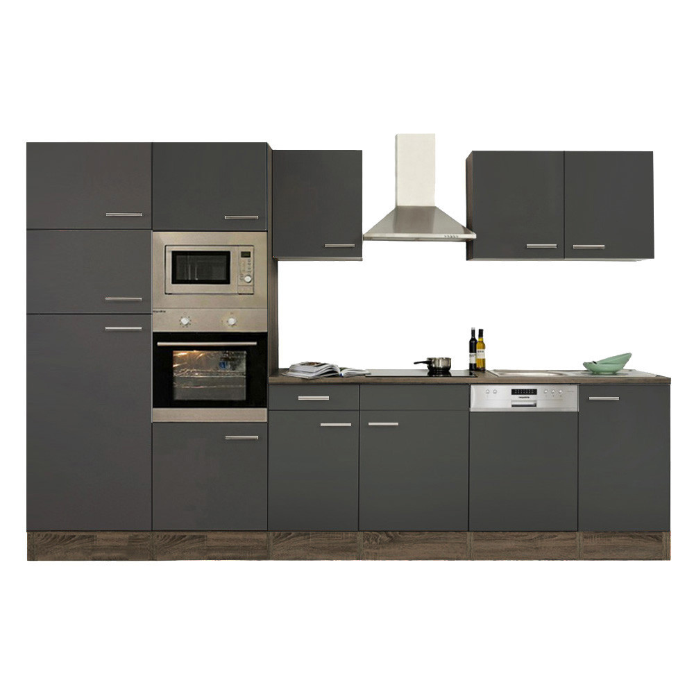 Leziter Mobilă de bucătărie Yorki 340 cu frigider cu congelator superior Mobalis Homvera