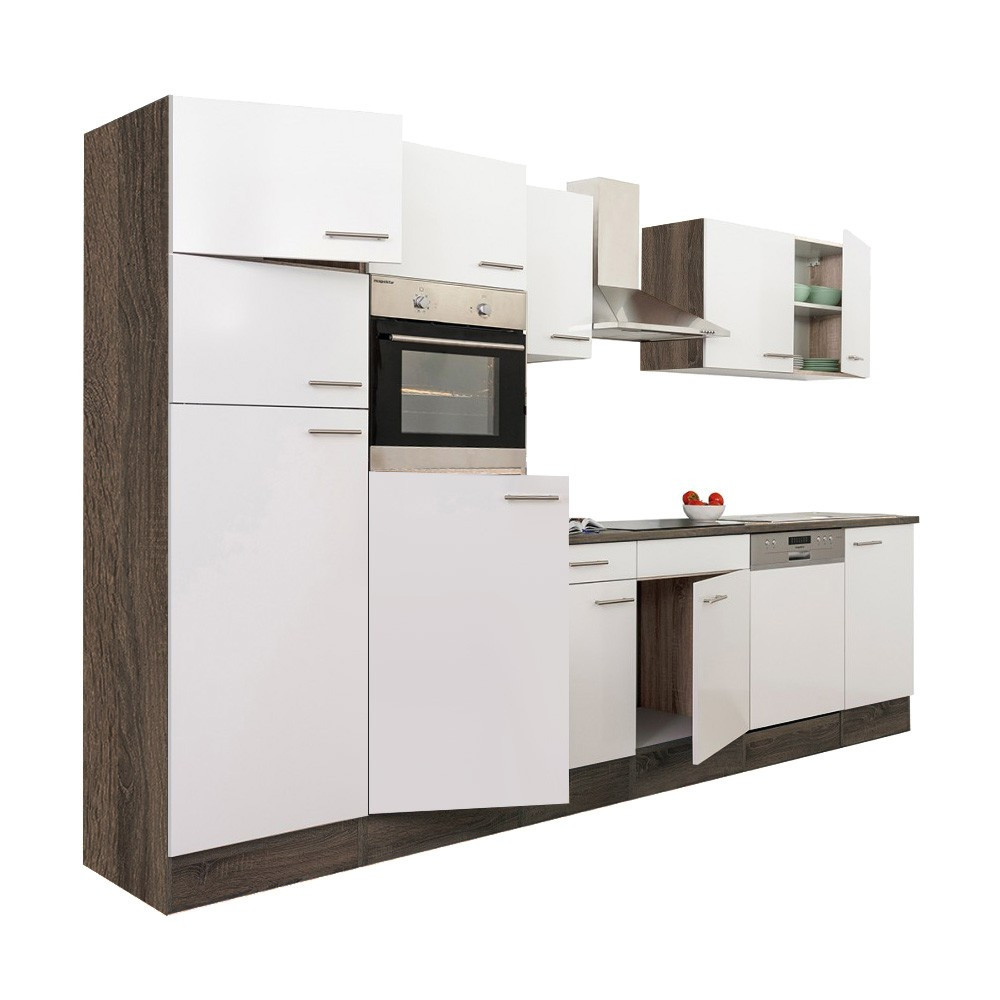 Leziter Mobilă de bucătărie Yorki 340 cu frigider cu congelator superior Mobalis Homvera