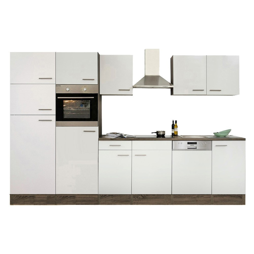 Leziter Mobilă de bucătărie Yorki 340 cu frigider cu congelator superior Mobalis Homvera