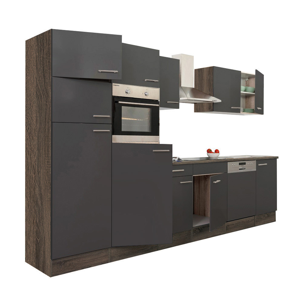 Leziter Mobilă de bucătărie Yorki 340 cu frigider cu congelator superior Mobalis Homvera