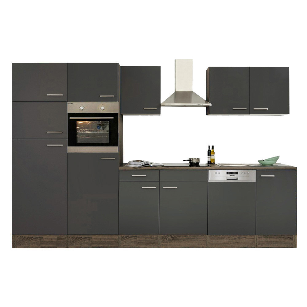 Leziter Mobilă de bucătărie Yorki 340 cu frigider cu congelator superior Mobalis Homvera