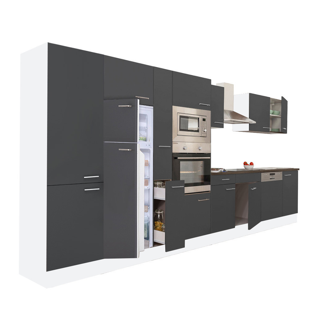 Leziter Mobilă de bucătărie Yorki 430 cu frigider cu congelator superior Mobalis Homvera