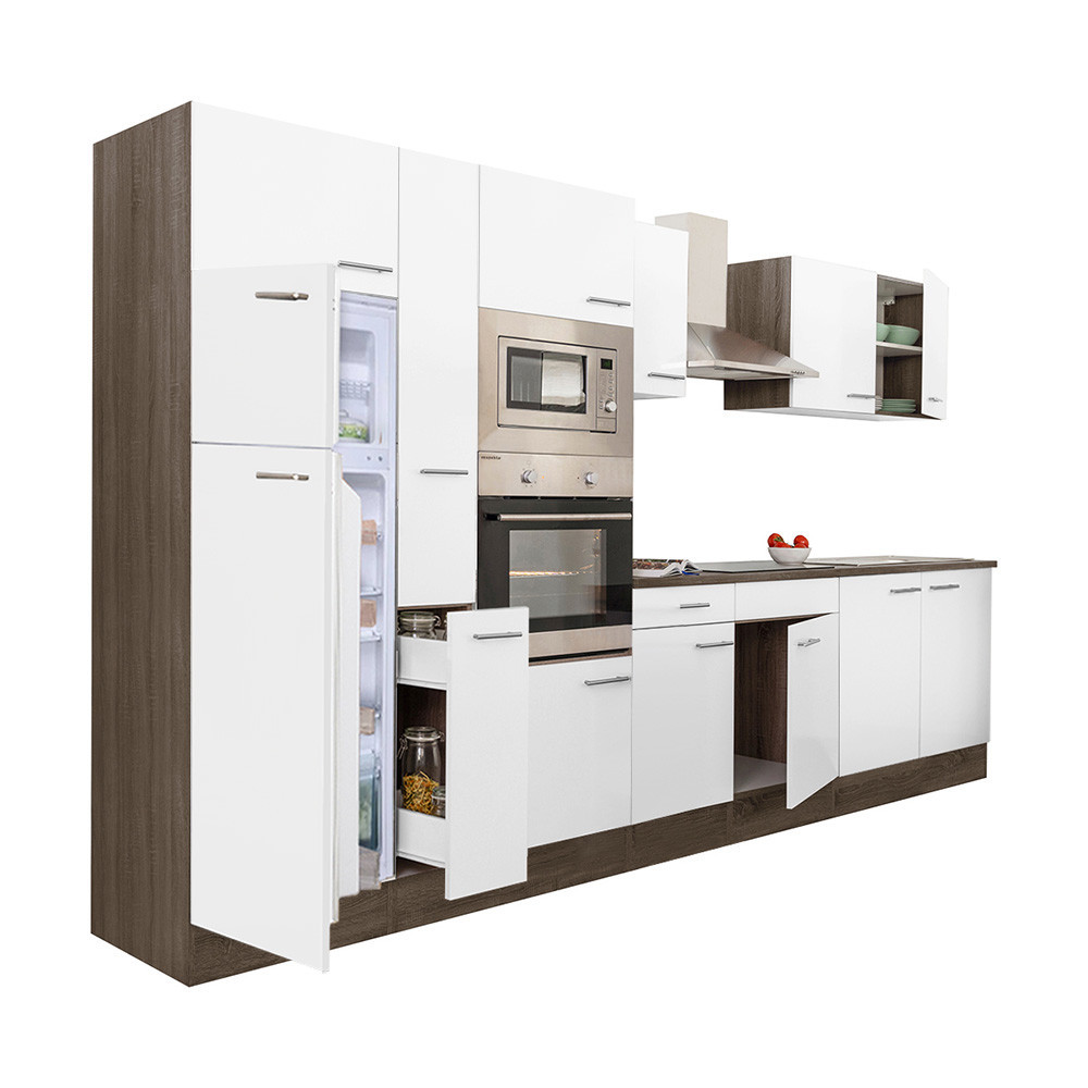 Leziter Mobilier de bucătărie Yorki 360 cu frigider cu congelator superior Mobalis Homvera