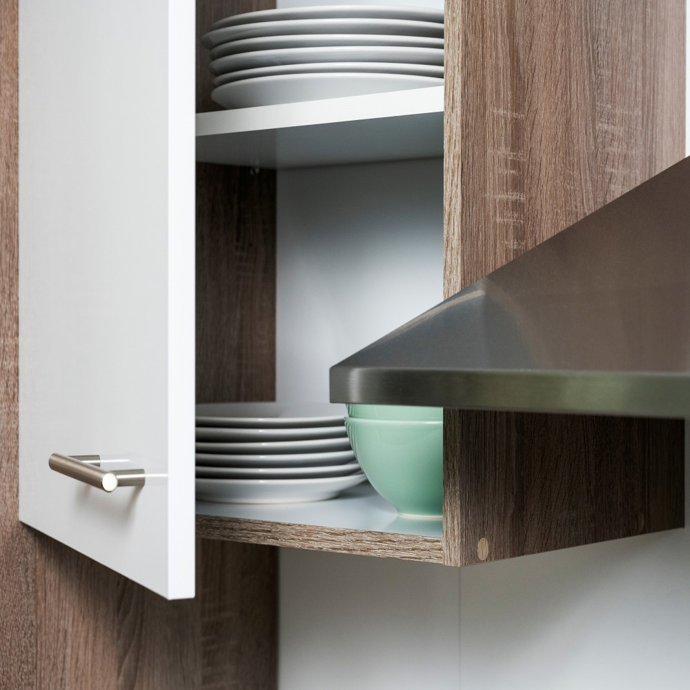 Leziter Mobilier de bucătărie Yorki 360 cu frigider cu congelator superior Mobalis Homvera