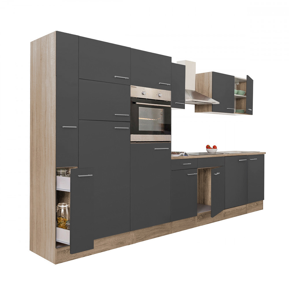 Leziter Mobilier de bucătărie Yorki 360 cu frigider cu congelator superior Mobalis Homvera