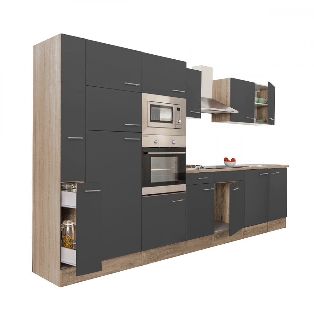 Leziter Mobilier de bucătărie Yorki 360 cu frigider cu congelator superior Mobalis Homvera