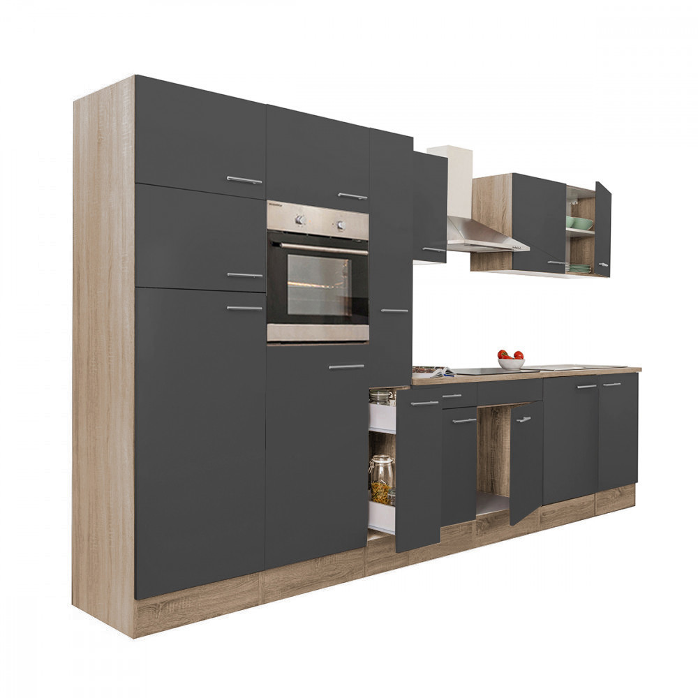 Leziter Mobilier de bucătărie Yorki 360 cu frigider cu congelator superior Mobalis Homvera