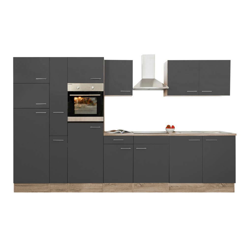 Leziter Mobilier de bucătărie Yorki 360 cu frigider cu congelator superior Mobalis Homvera