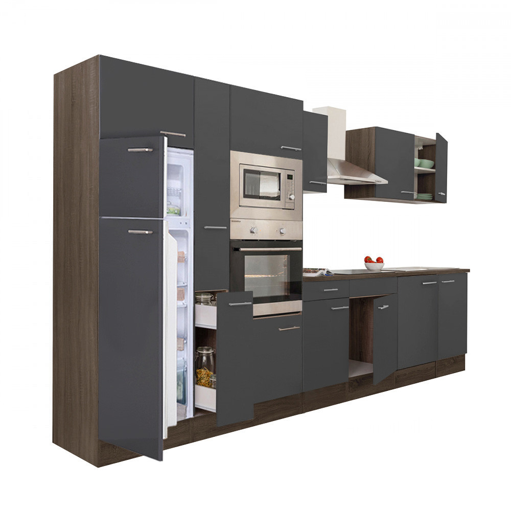 Leziter Mobilier de bucătărie Yorki 360 cu frigider cu congelator superior Mobalis Homvera