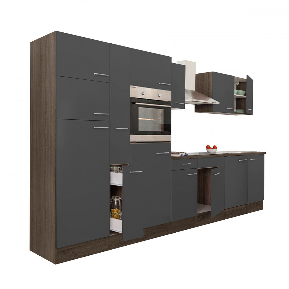 Leziter Mobilier de bucătărie Yorki 360 cu frigider cu congelator superior Mobalis Homvera