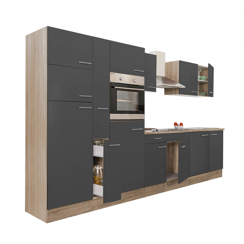 Leziter Mobilier de bucătărie Yorki 360 cu frigider cu congelator superior Mobalis Homvera