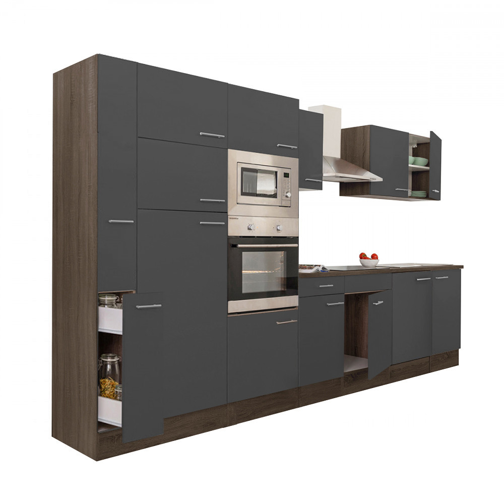 Leziter Mobilier de bucătărie Yorki 360 cu frigider cu congelator superior Mobalis Homvera