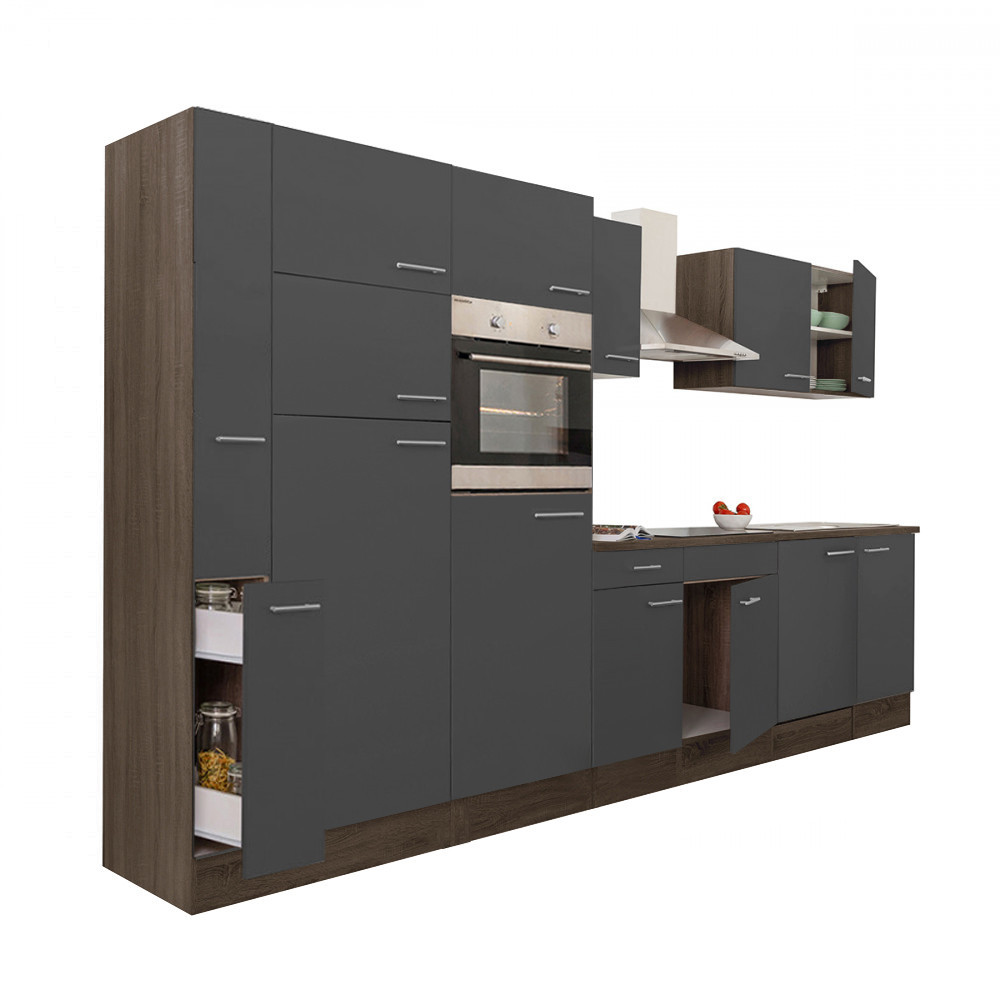 Leziter Mobilier de bucătărie Yorki 360 cu frigider cu congelator superior Mobalis Homvera