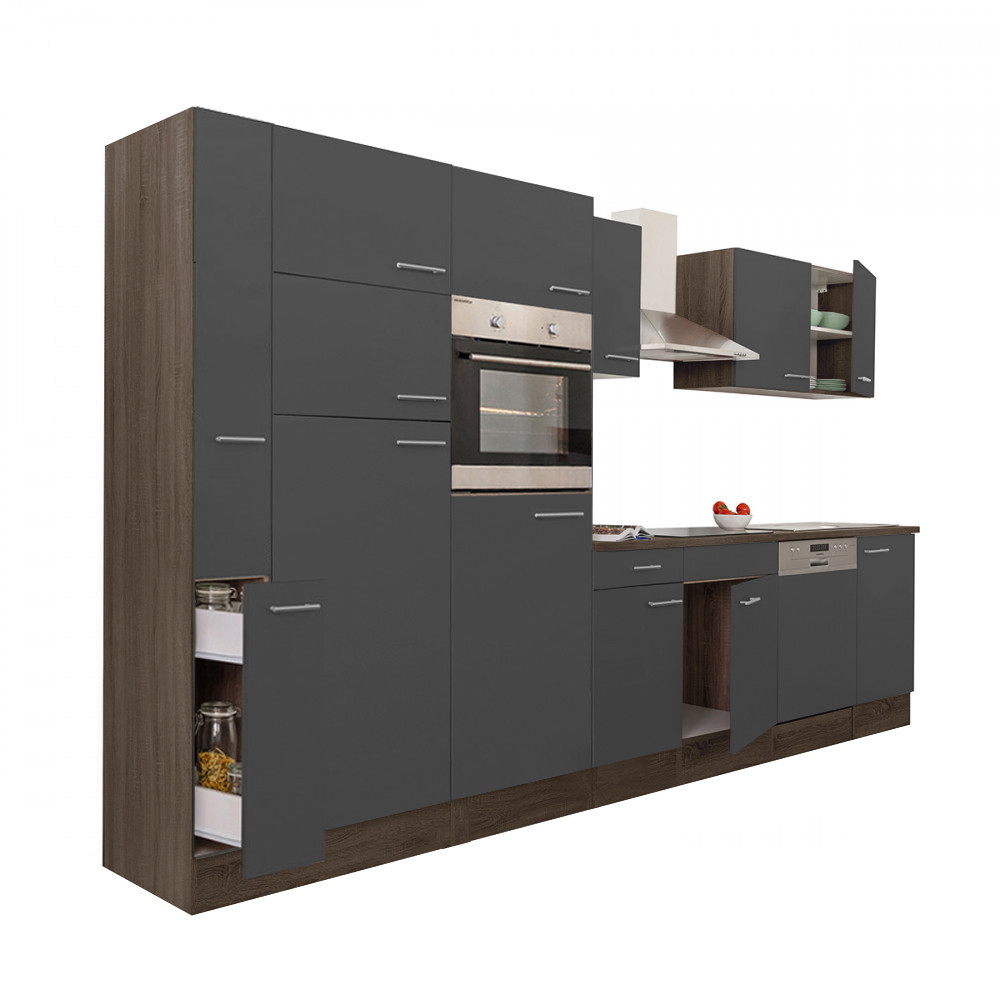 Leziter Mobilier de bucătărie Yorki 370 cu frigider cu congelator superior Mobalis Homvera