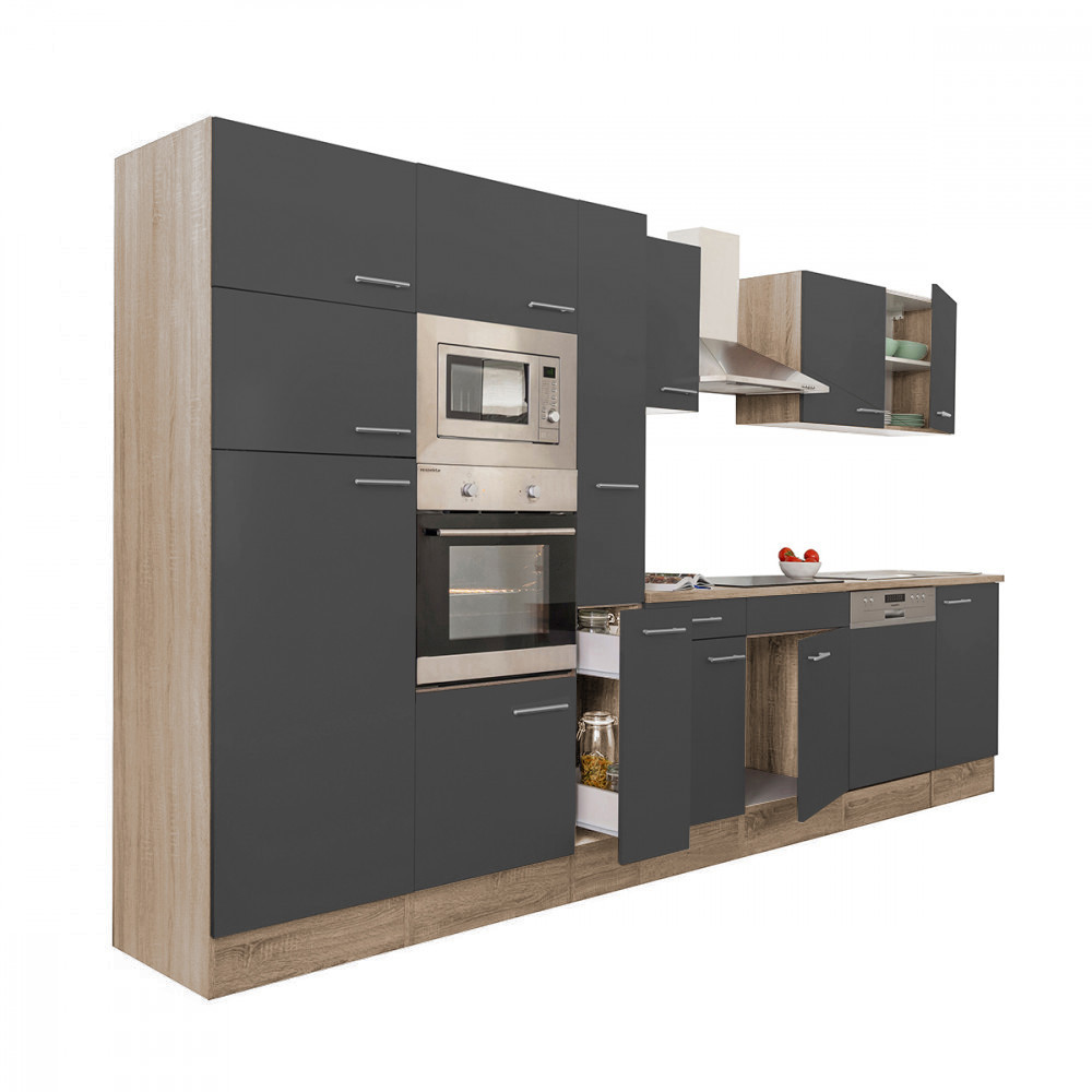 Leziter Mobilier de bucătărie Yorki 370 cu frigider cu congelator superior Mobalis Homvera