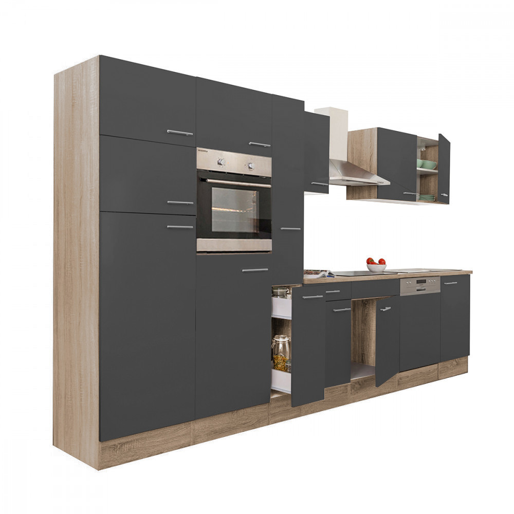 Leziter Mobilier de bucătărie Yorki 370 cu frigider cu congelator superior Mobalis Homvera