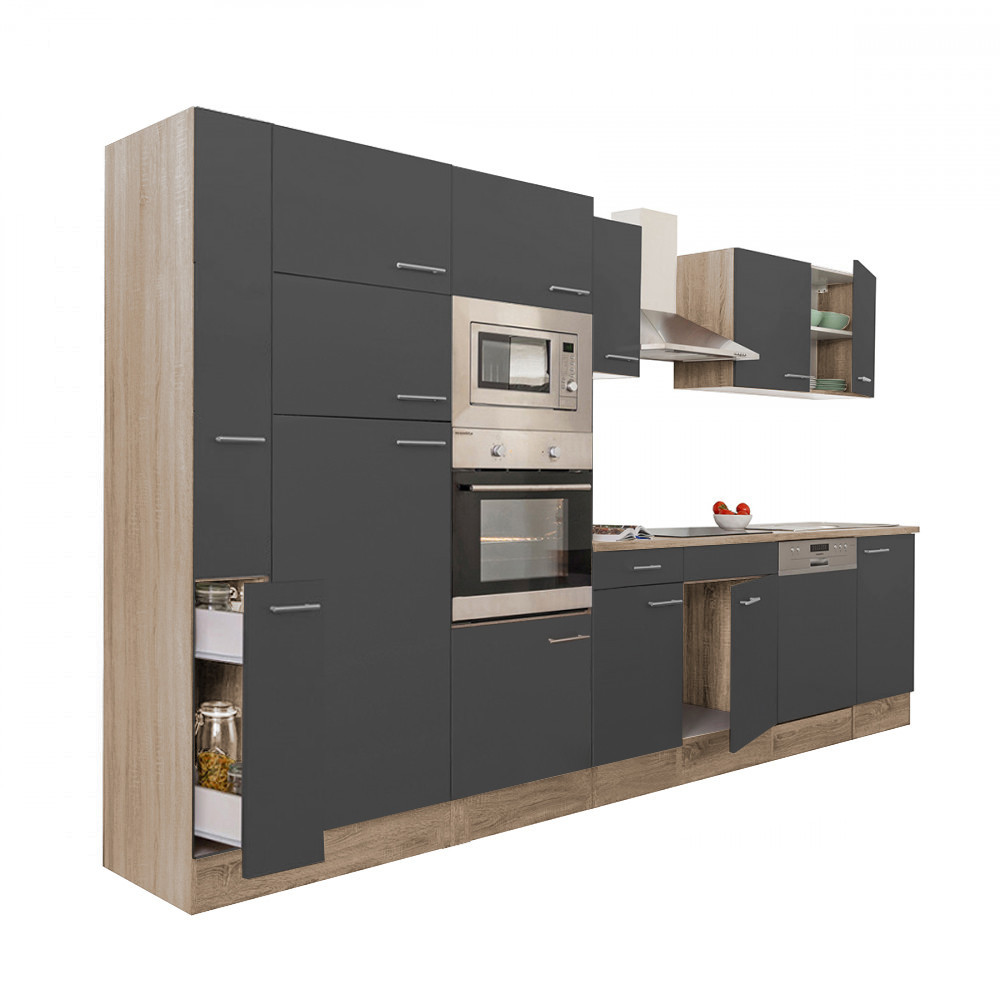 Leziter Mobilier de bucătărie Yorki 370 cu frigider cu congelator superior Mobalis Homvera