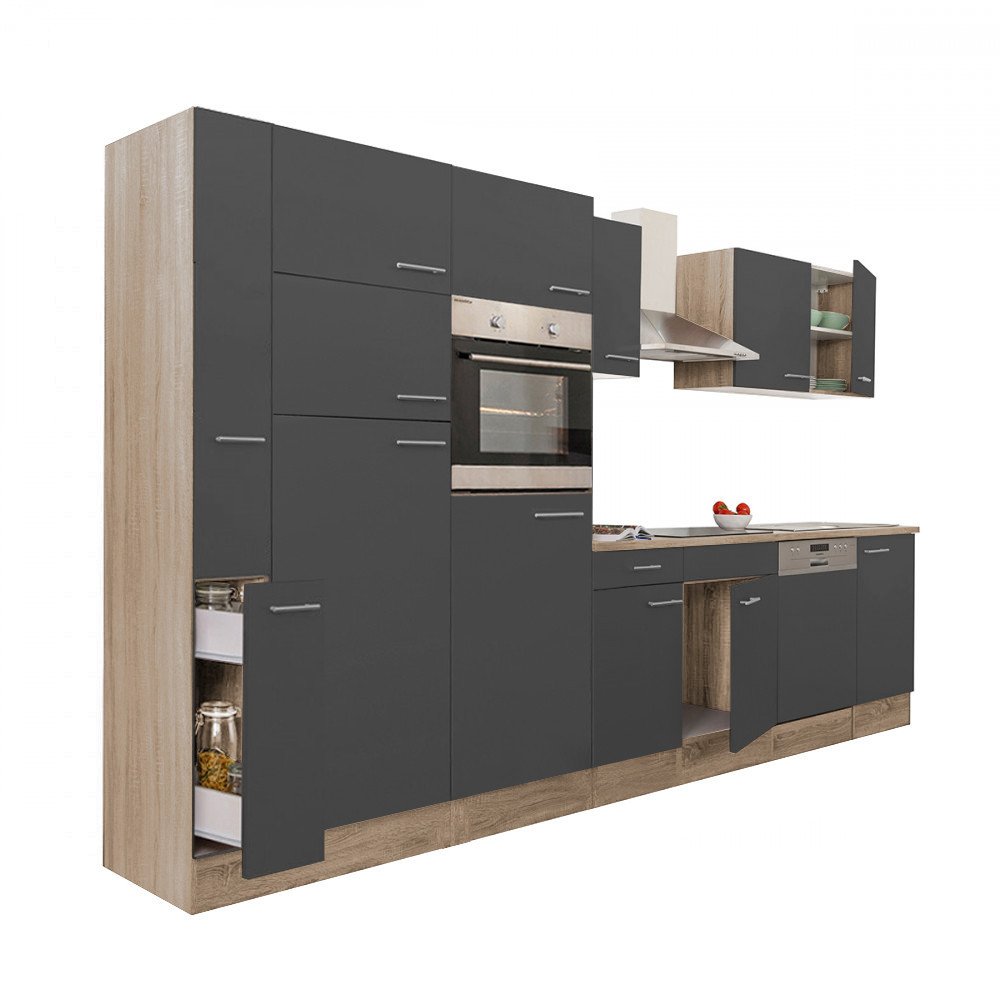 Leziter Mobilier de bucătărie Yorki 370 cu frigider cu congelator superior Mobalis Homvera