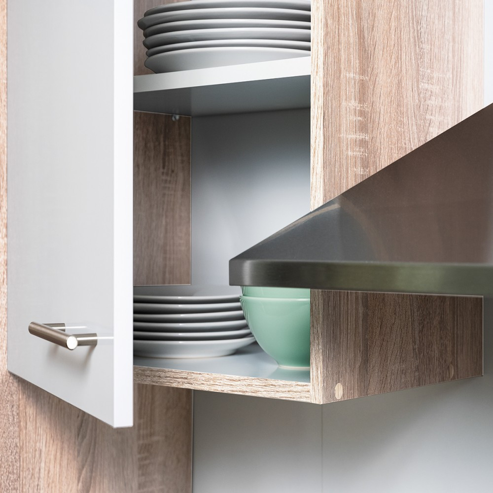 Leziter Mobilier de bucătărie Yorki 370 cu frigider cu congelator superior Mobalis Homvera