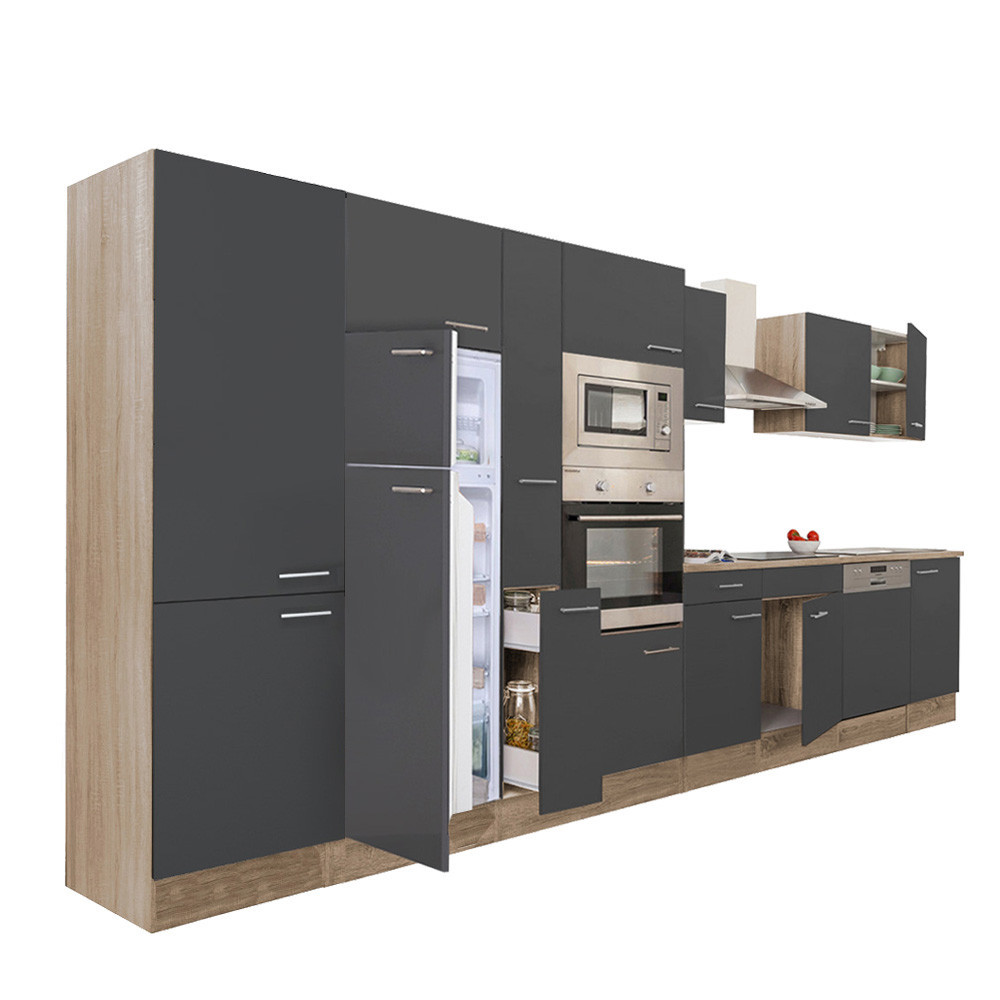 Leziter Mobilier de bucătărie Yorki 430 cu frigider cu congelator superior Mobalis Homvera
