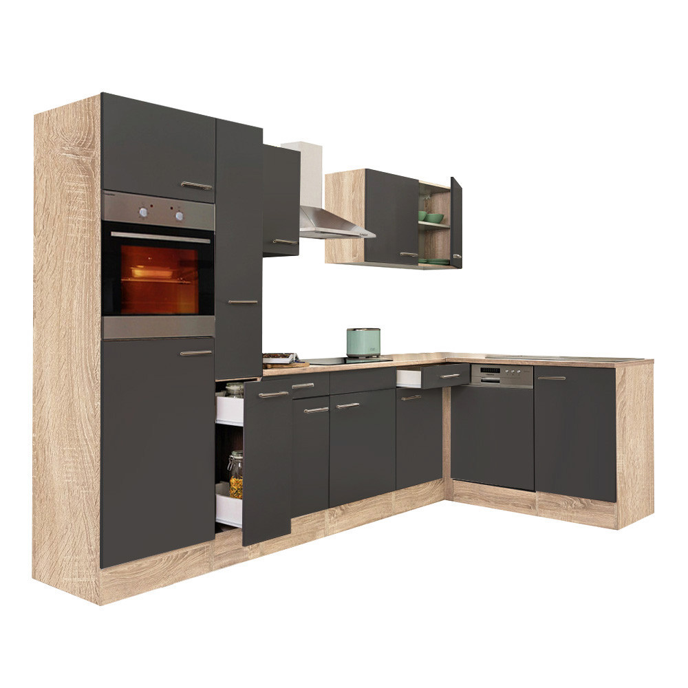 Leziter Unitate de bucătărie de colț Yorki 310 cu cuptor și cuptor cu microunde Mobalis Homvera