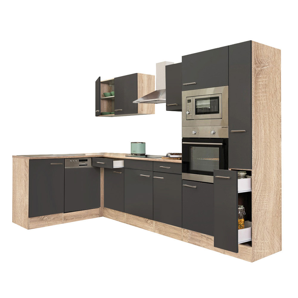 Leziter Unitate de bucătărie de colț Yorki 310 cu cuptor și cuptor cu microunde Mobalis Homvera