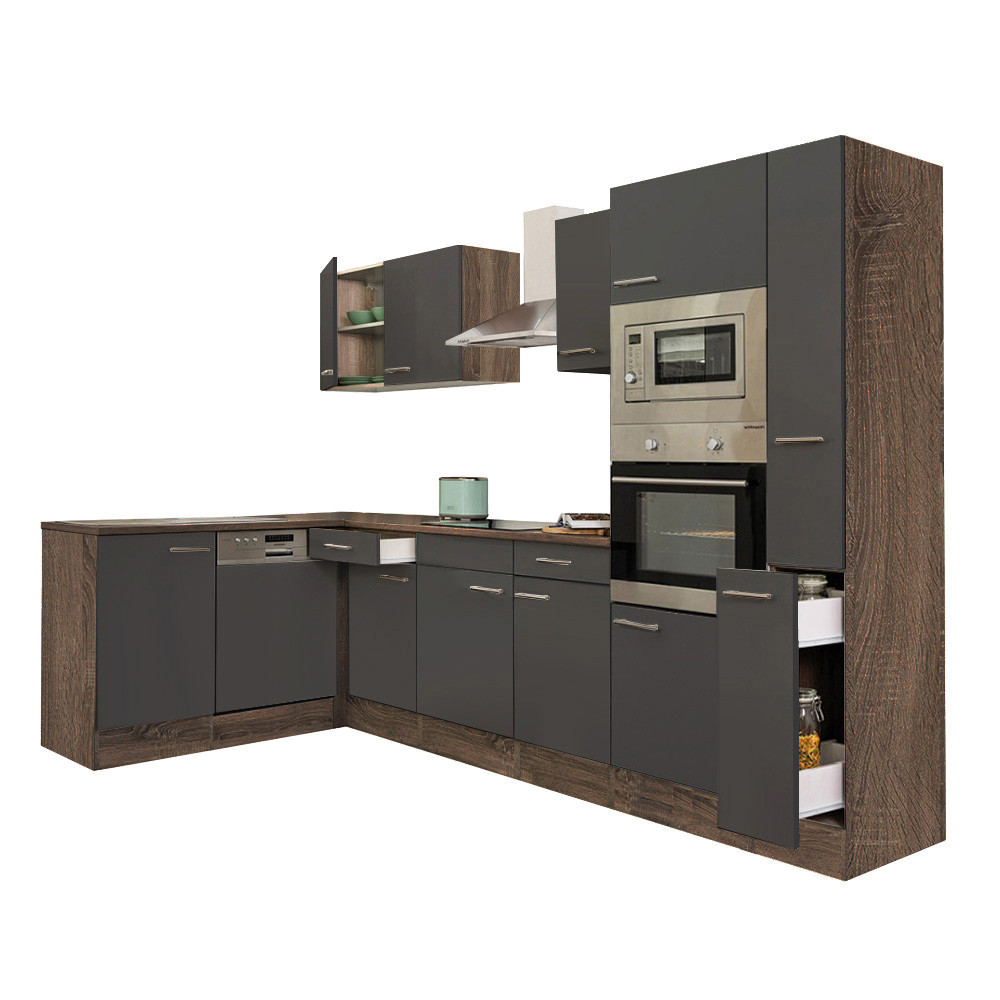 Leziter Unitate de bucătărie de colț Yorki 310 cu cuptor și cuptor cu microunde Mobalis Homvera