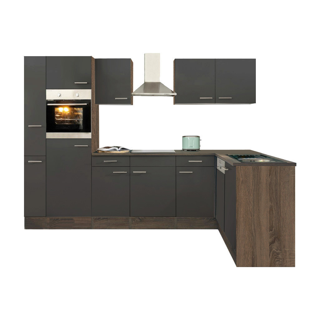 Leziter Unitate de bucătărie de colț Yorki 310 cu cuptor și cuptor cu microunde Mobalis Homvera