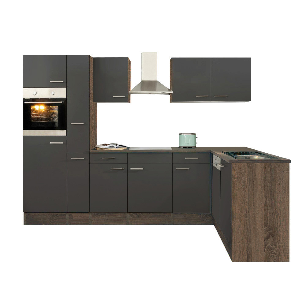 Leziter Unitate de bucătărie de colț Yorki 310 cu cuptor și cuptor cu microunde Mobalis Homvera