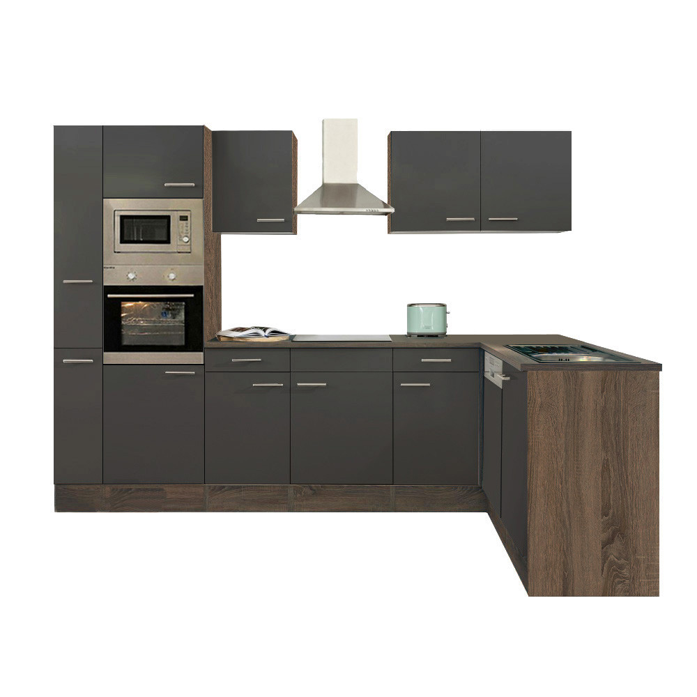 Leziter Unitate de bucătărie de colț Yorki 310 cu cuptor și cuptor cu microunde Mobalis Homvera