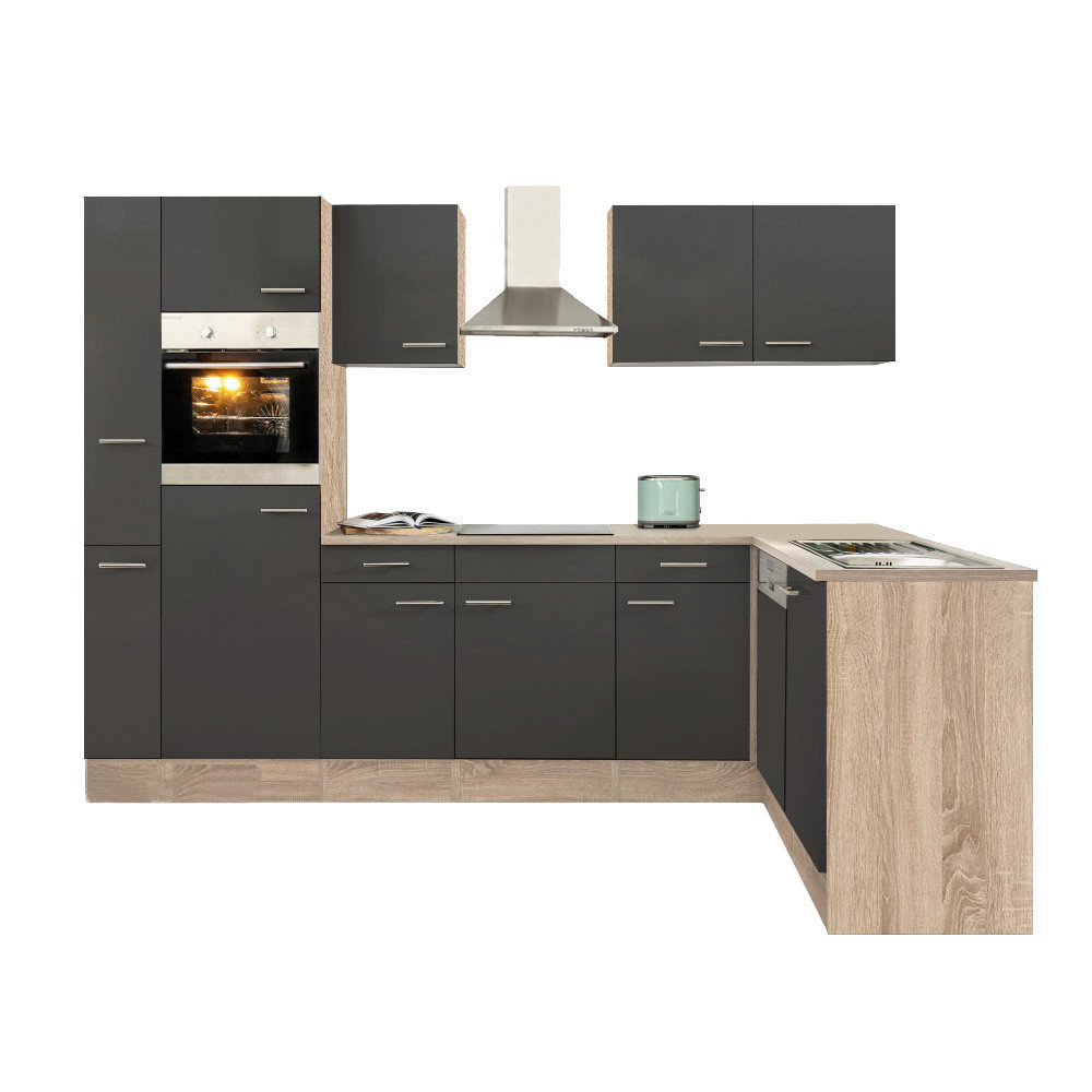 Leziter Unitate de bucătărie de colț Yorki 310 cu cuptor și cuptor cu microunde Mobalis Homvera