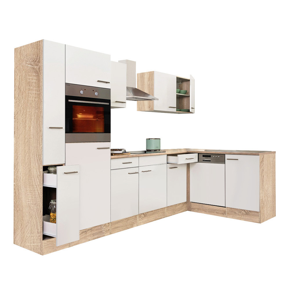 Leziter Unitate de bucătărie de colț Yorki 310 cu cuptor și cuptor cu microunde Mobalis Homvera