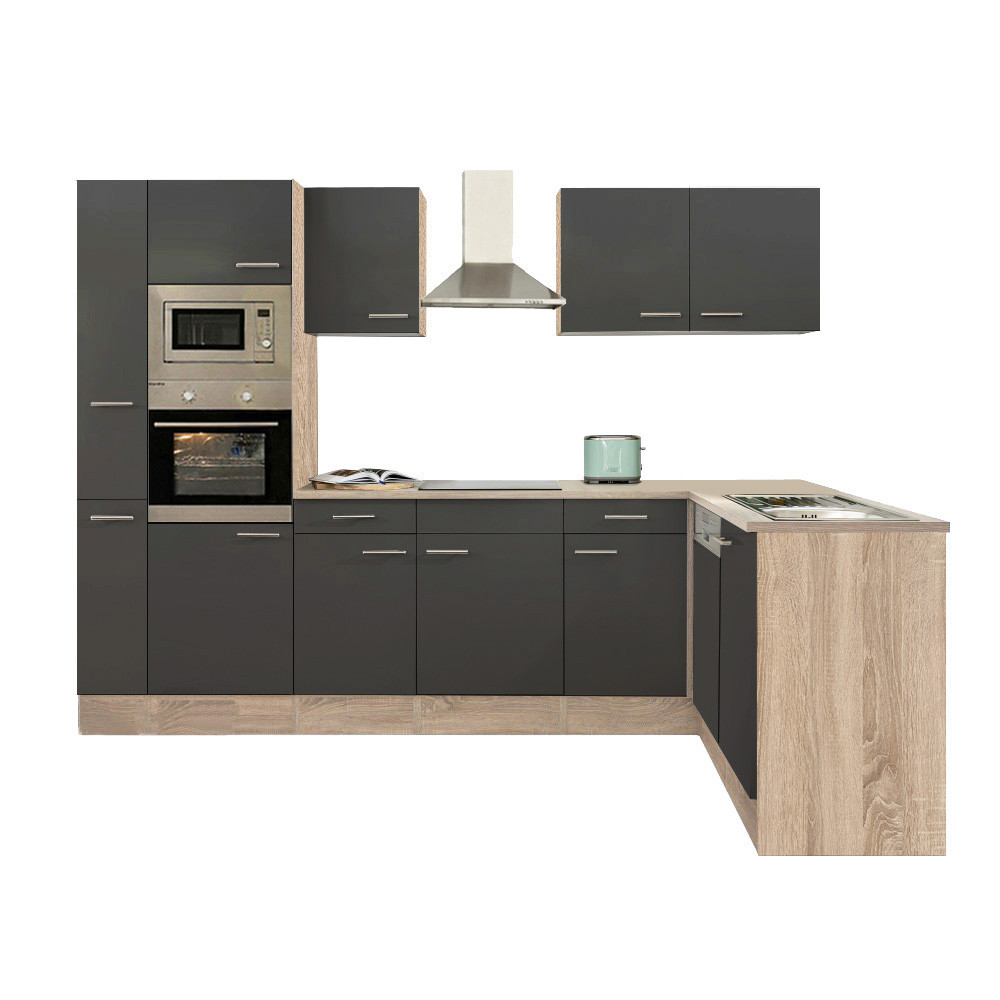 Leziter Unitate de bucătărie de colț Yorki 310 cu cuptor și cuptor cu microunde Mobalis Homvera