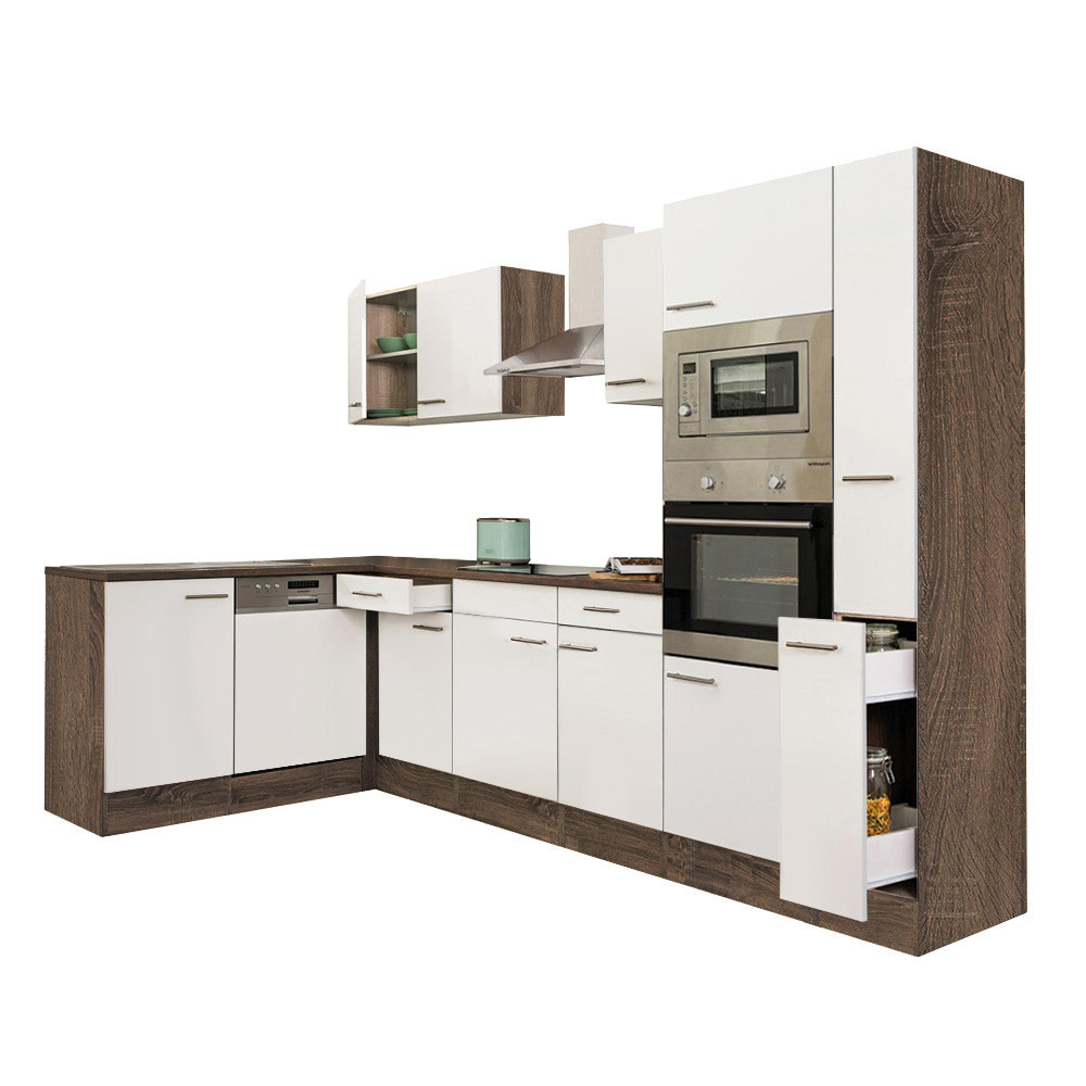 Leziter Unitate de bucătărie de colț Yorki 310 cu cuptor și cuptor cu microunde Mobalis Homvera