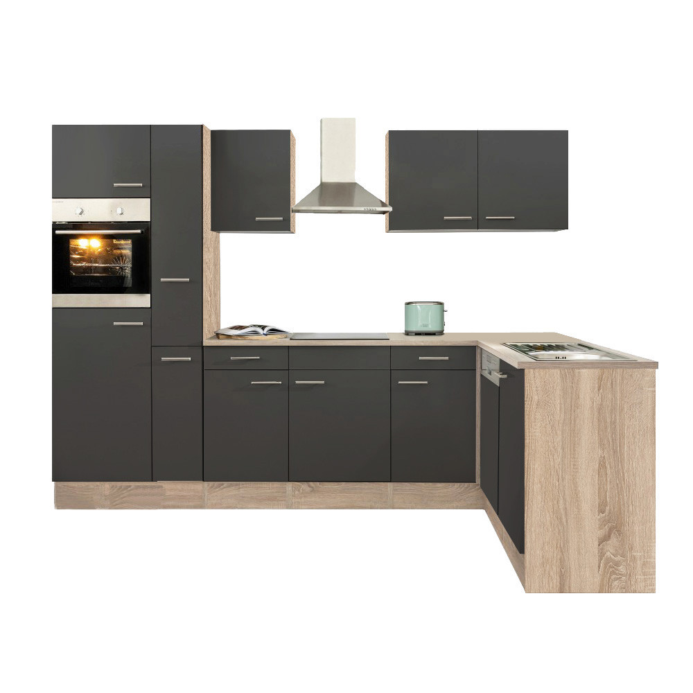 Leziter Unitate de bucătărie de colț Yorki 310 cu cuptor și cuptor cu microunde Mobalis Homvera