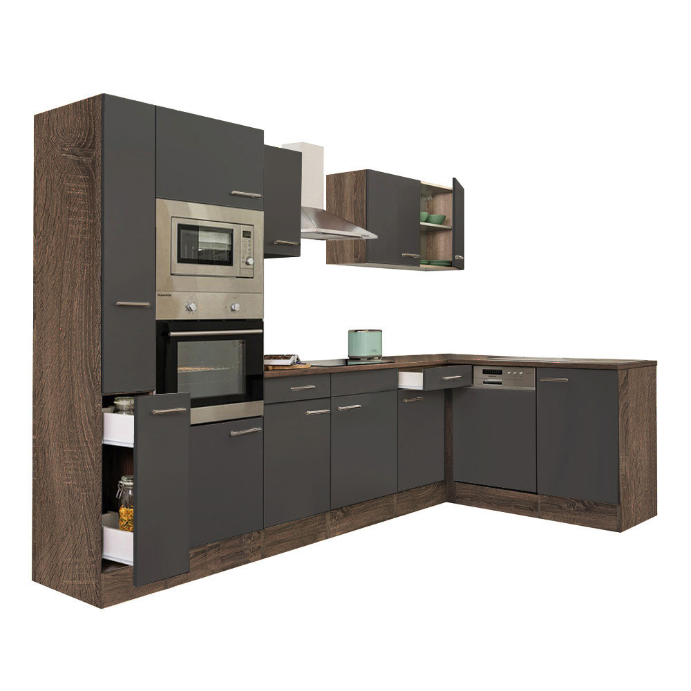 Leziter Unitate de bucătărie de colț Yorki 310 cu cuptor și cuptor cu microunde Mobalis Homvera