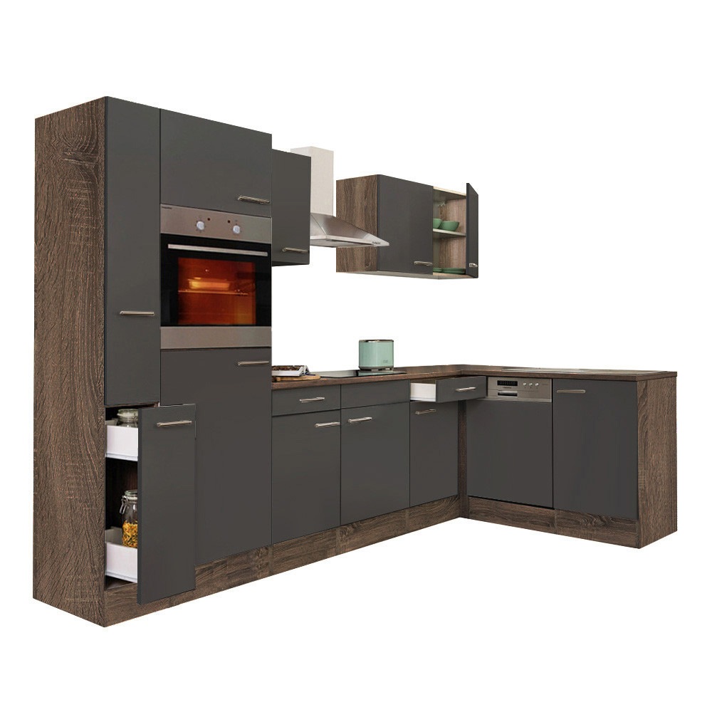 Leziter Unitate de bucătărie de colț Yorki 310 cu cuptor și cuptor cu microunde Mobalis Homvera