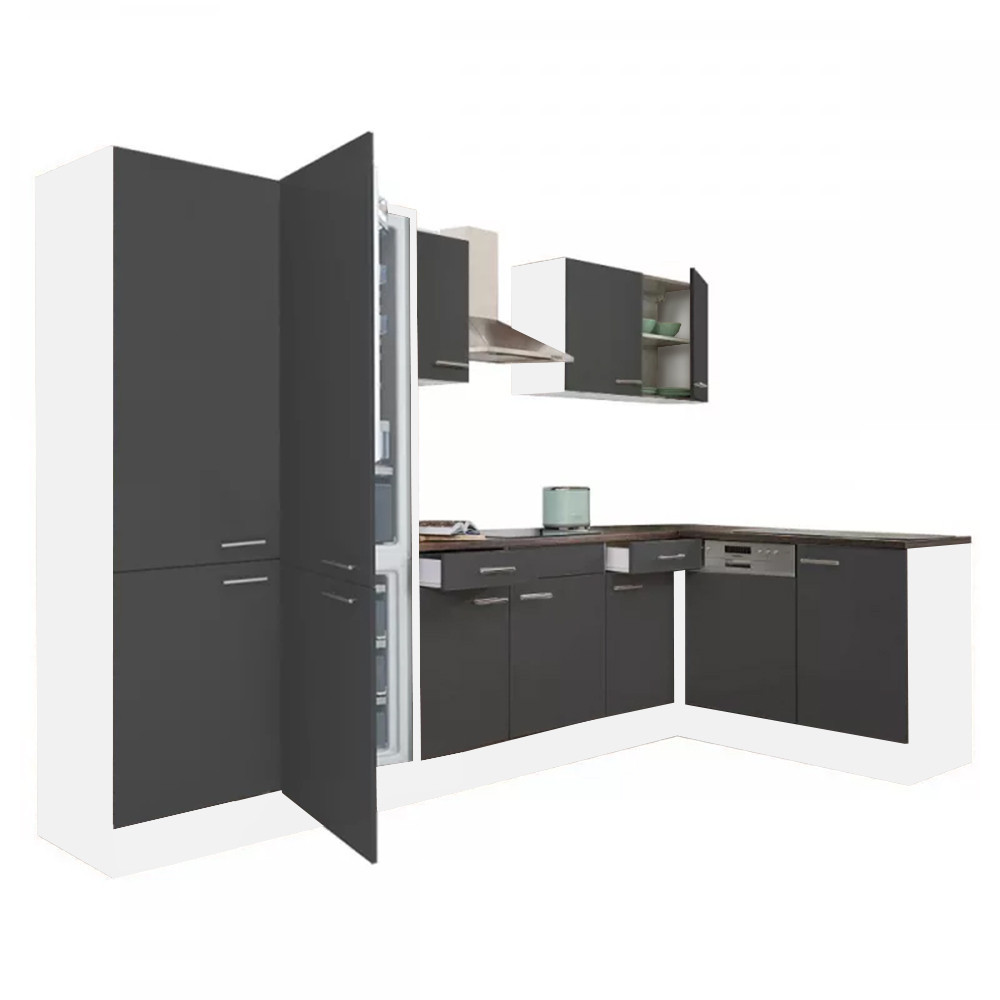 Leziter Unitate de bucătărie de colț Yorki 340 cu congelator inferior și frigider Mobalis Homvera