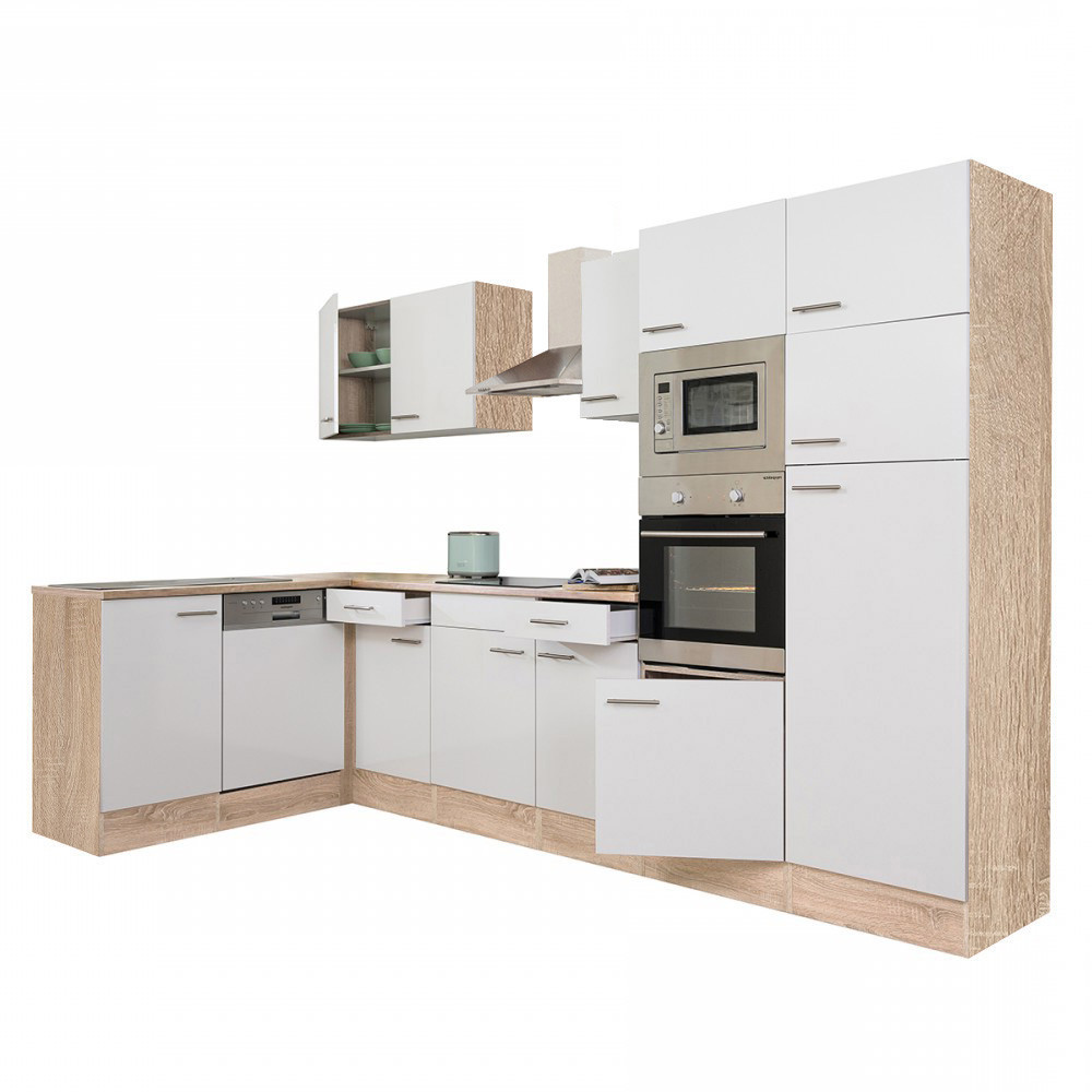 Leziter Unitate de bucătărie de colț Yorki 340 cu congelator superior și frigider Mobalis Homvera