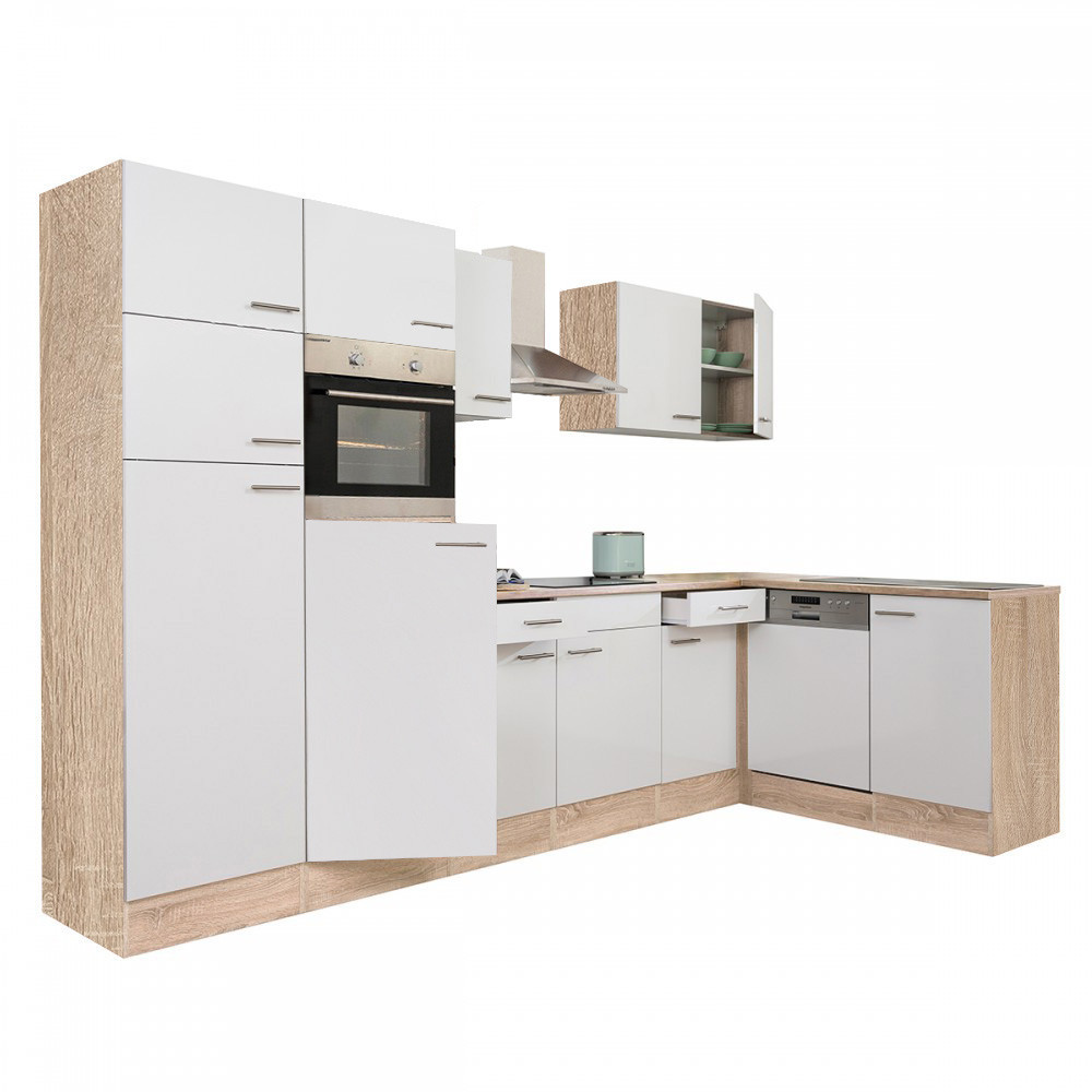 Leziter Unitate de bucătărie de colț Yorki 340 cu congelator superior și frigider Mobalis Homvera