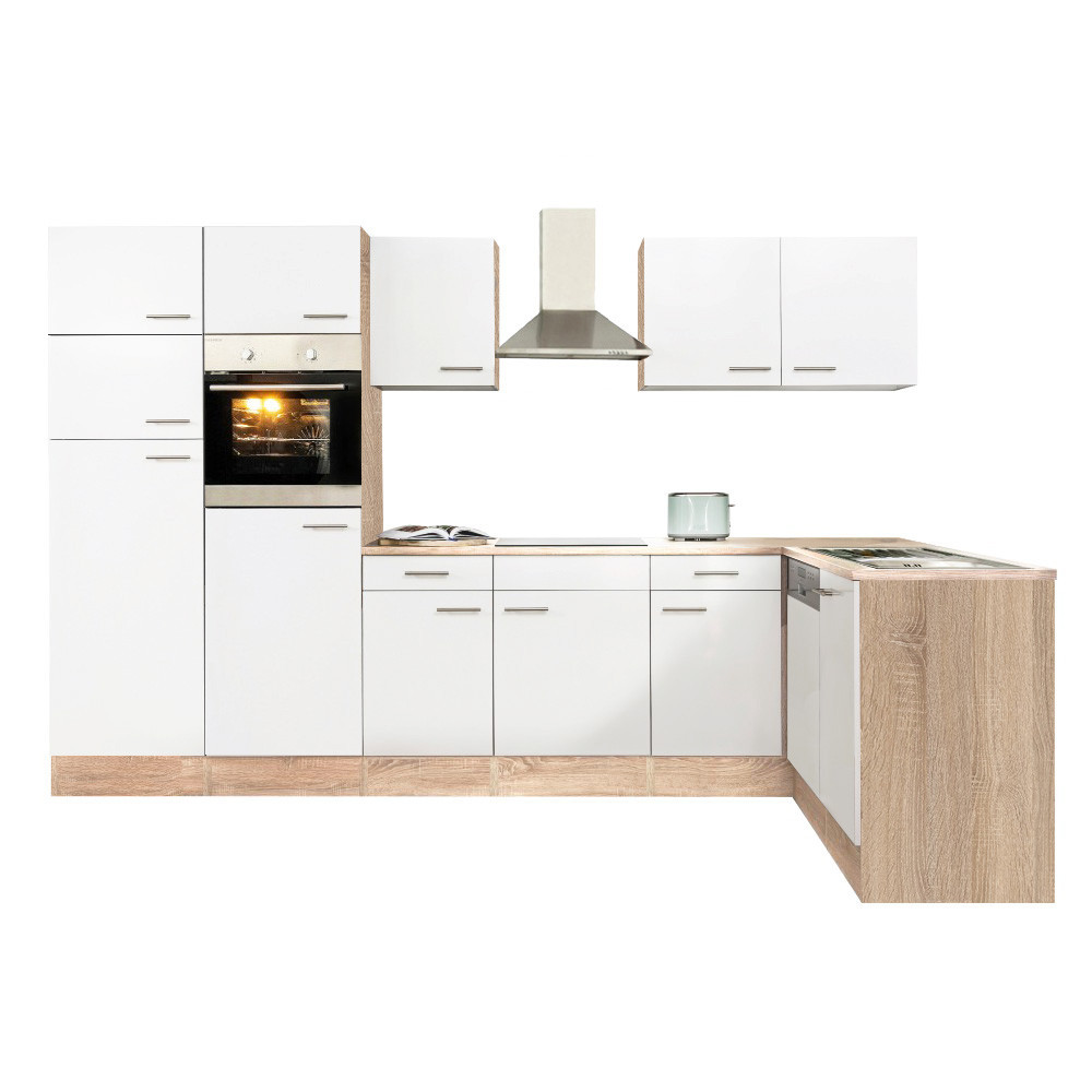 Leziter Unitate de bucătărie de colț Yorki 340 cu congelator superior și frigider Mobalis Homvera